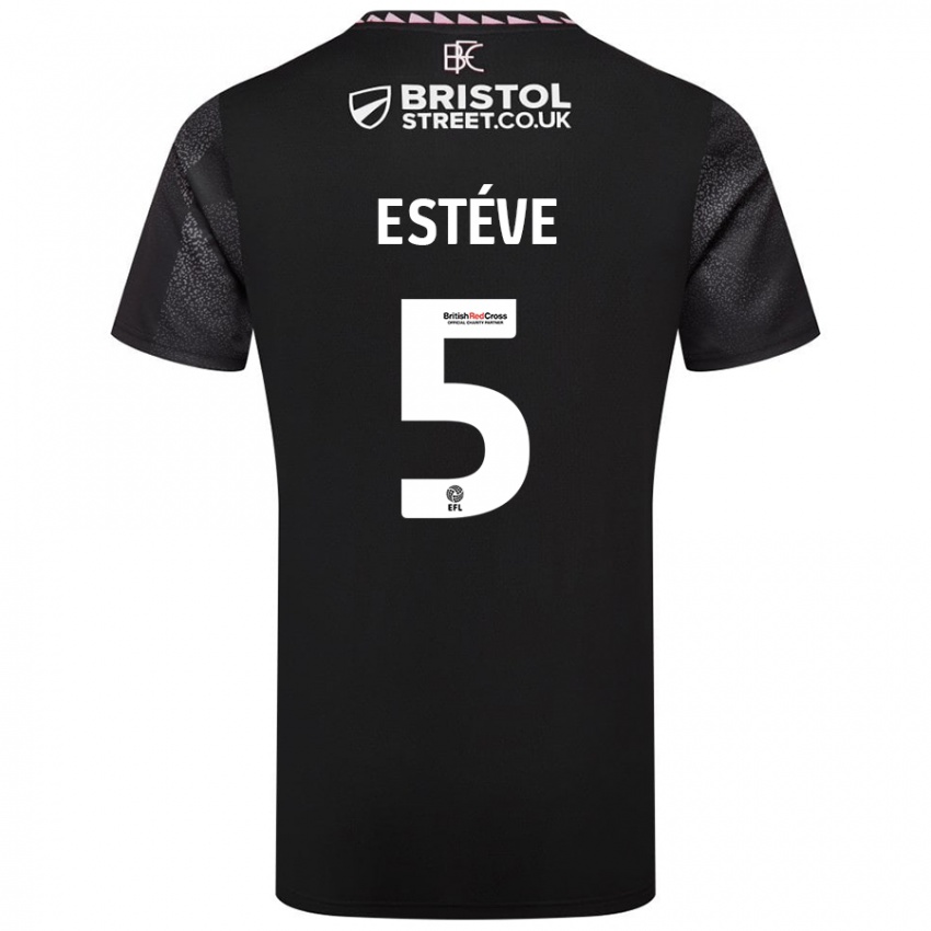 Dames Maxime Estève #5 Zwart Uitshirt Uittenue 2024/25 T-Shirt België