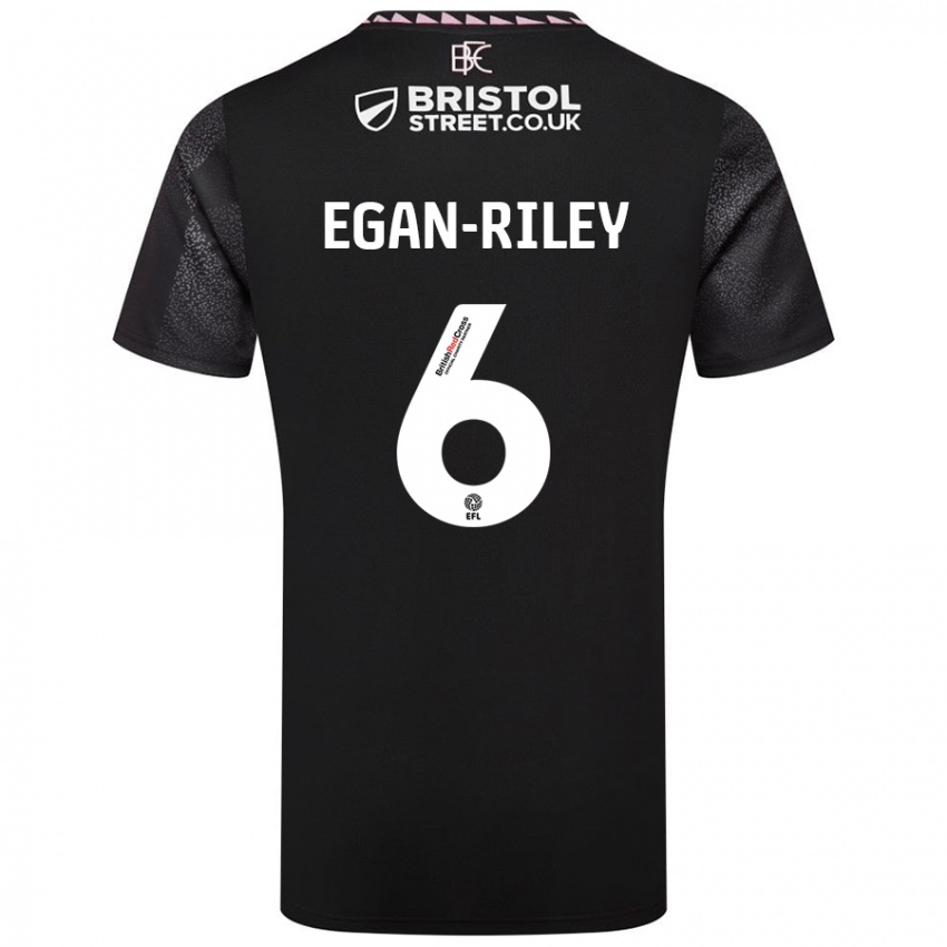 Dames Cj Egan-Riley #6 Zwart Uitshirt Uittenue 2024/25 T-Shirt België