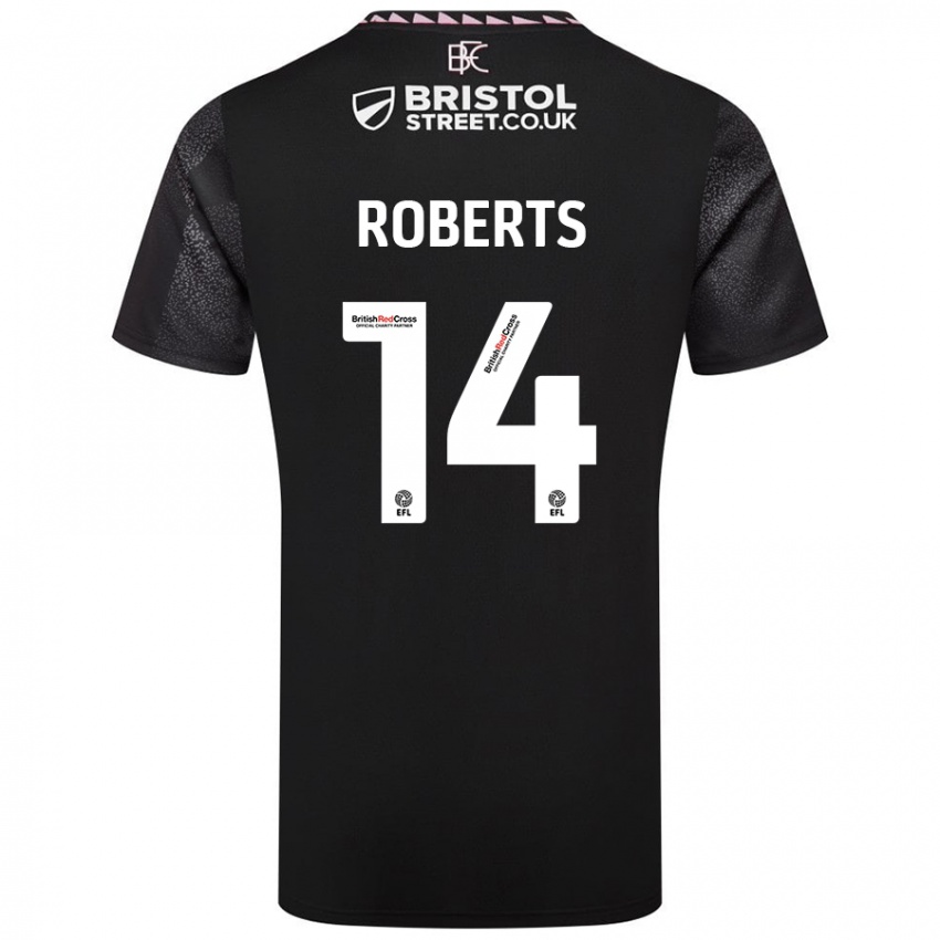 Dames Connor Roberts #14 Zwart Uitshirt Uittenue 2024/25 T-Shirt België