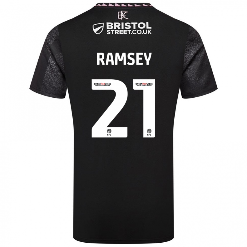 Dames Aaron Ramsey #21 Zwart Uitshirt Uittenue 2024/25 T-Shirt België