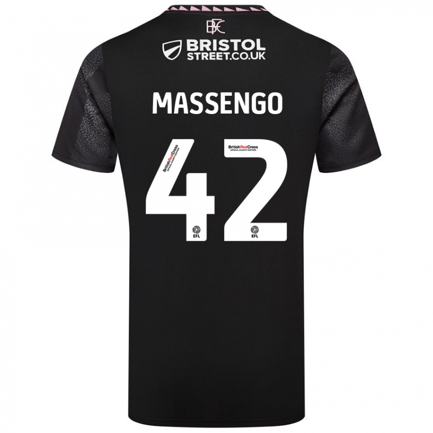 Dames Han-Noah Massengo #42 Zwart Uitshirt Uittenue 2024/25 T-Shirt België