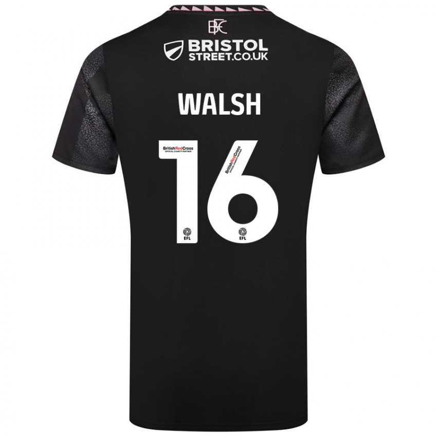 Dames Lucy Walsh #16 Zwart Uitshirt Uittenue 2024/25 T-Shirt België