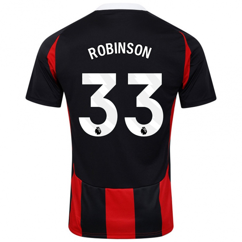 Femme Maillot Antonee Robinson #33 Noir Rouge Tenues Extérieur 2024/25 T-Shirt Belgique