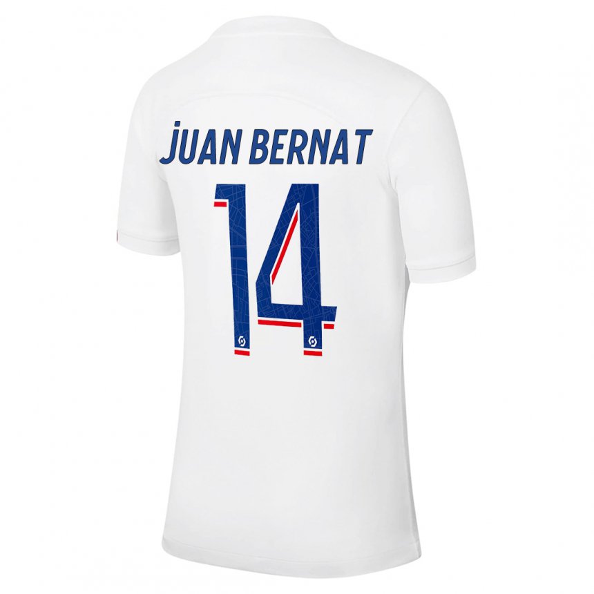 Kinderen Juan Bernat #14 Wit Blauw Thuisshirt Derde Tenue 2022/23 T-shirt België
