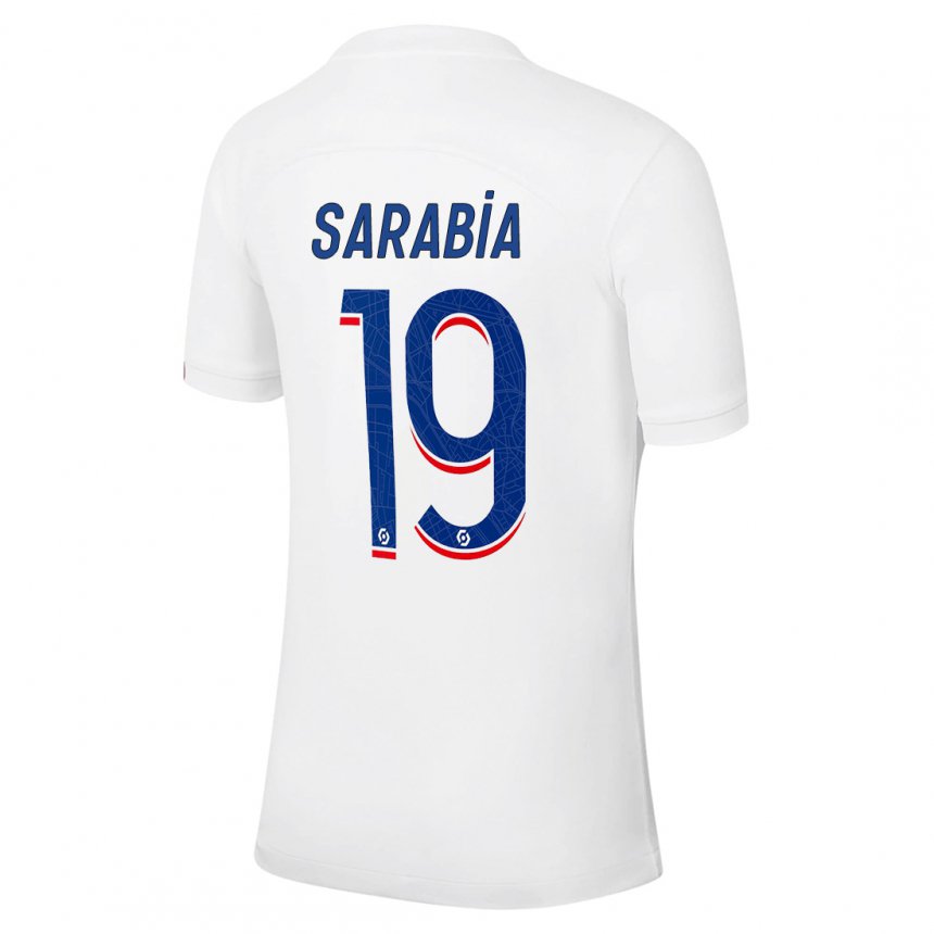 Kinderen Pablo Sarabia #19 Wit Blauw Thuisshirt Derde Tenue 2022/23 T-shirt België