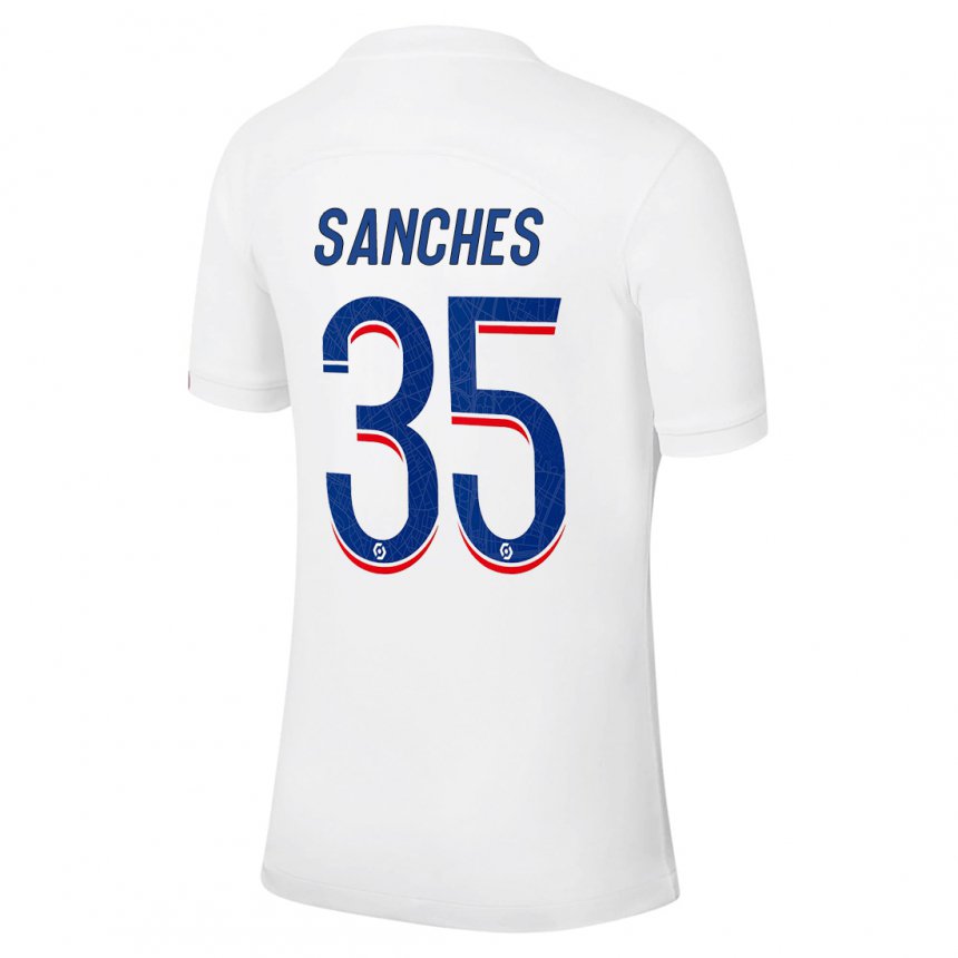Kinderen Renato Sanches #35 Wit Blauw Thuisshirt Derde Tenue 2022/23 T-shirt België