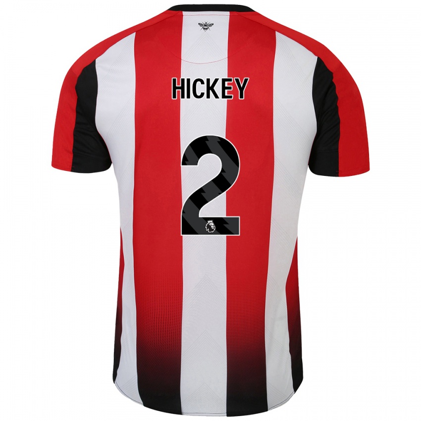 Enfant Maillot Aaron Hickey #2 Rouge Blanc Tenues Domicile 2024/25 T-Shirt Belgique