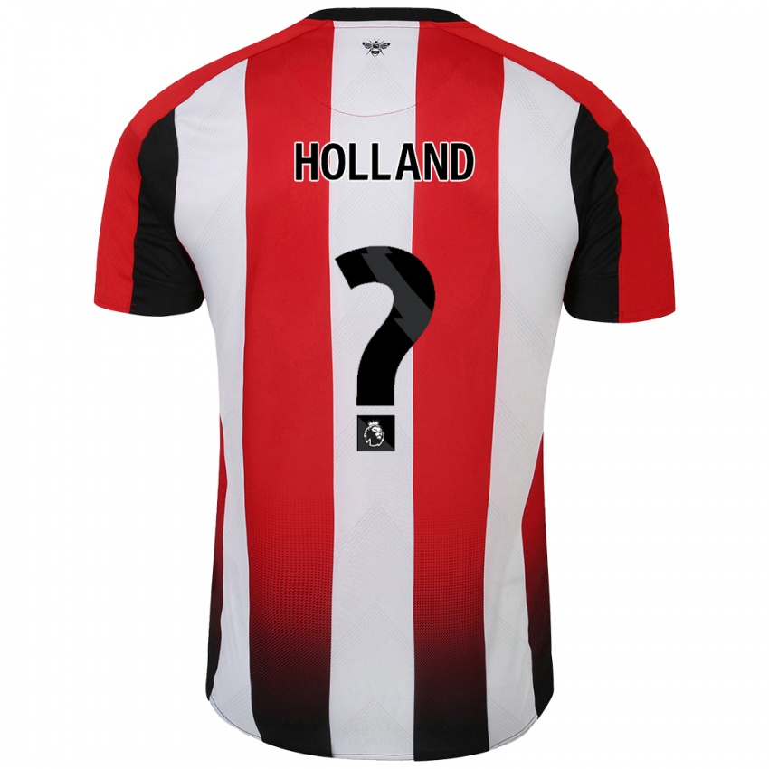 Enfant Maillot Isaac Holland #0 Rouge Blanc Tenues Domicile 2024/25 T-Shirt Belgique