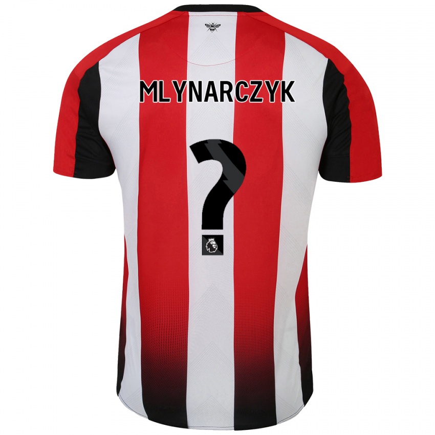 Enfant Maillot Adam Mlynarczyk #0 Rouge Blanc Tenues Domicile 2024/25 T-Shirt Belgique