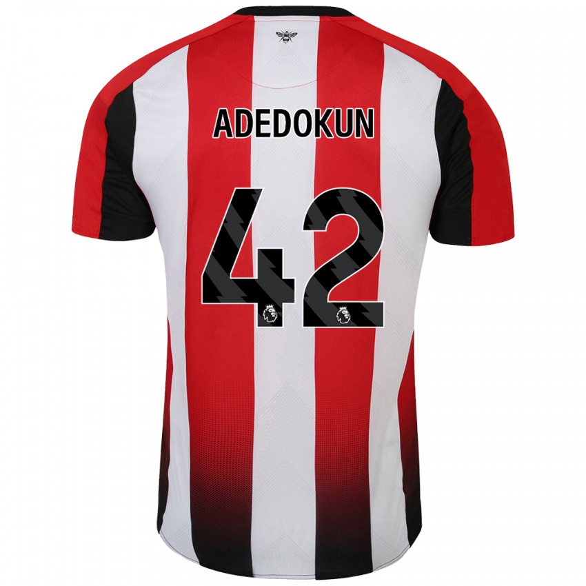 Enfant Maillot Val Adedokun #42 Rouge Blanc Tenues Domicile 2024/25 T-Shirt Belgique