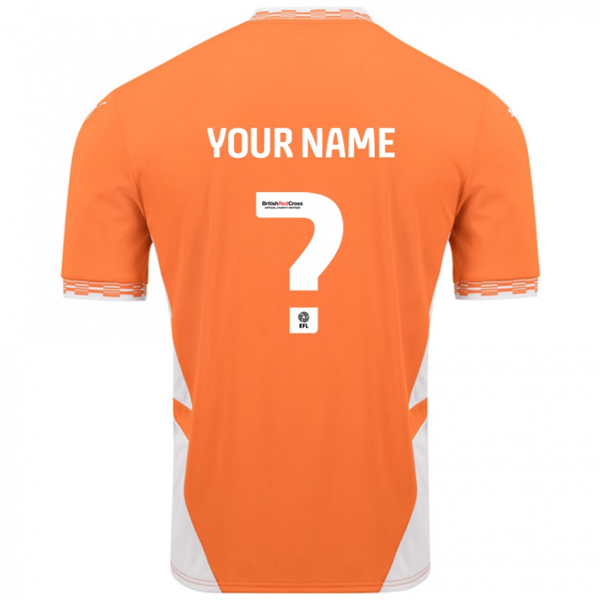 Kinderen Uw Naam #0 Oranje Wit Thuisshirt Thuistenue 2024/25 T-Shirt België