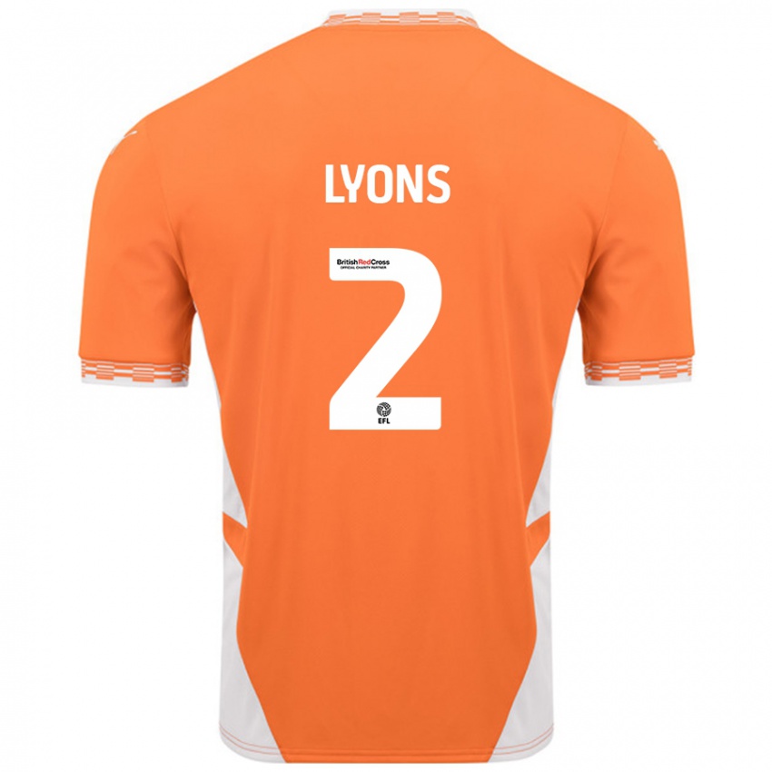 Kinderen Andy Lyons #2 Oranje Wit Thuisshirt Thuistenue 2024/25 T-Shirt België