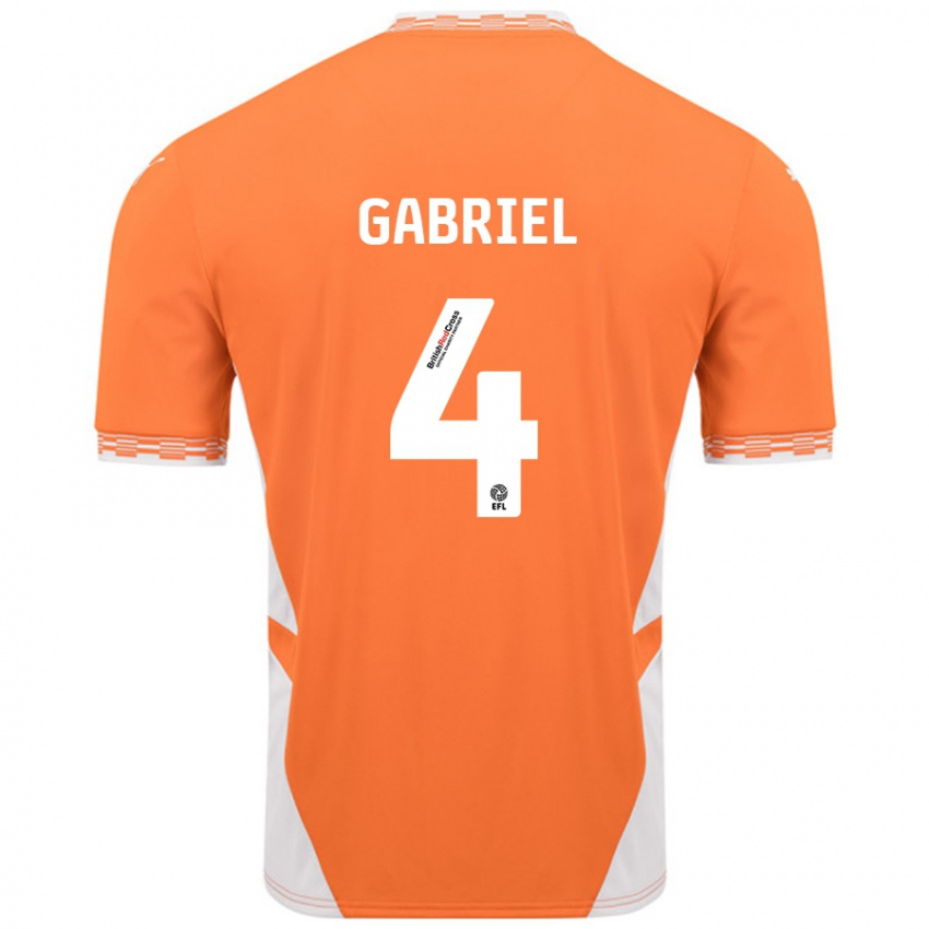 Kinderen Jordan Lawrence-Gabriel #4 Oranje Wit Thuisshirt Thuistenue 2024/25 T-Shirt België