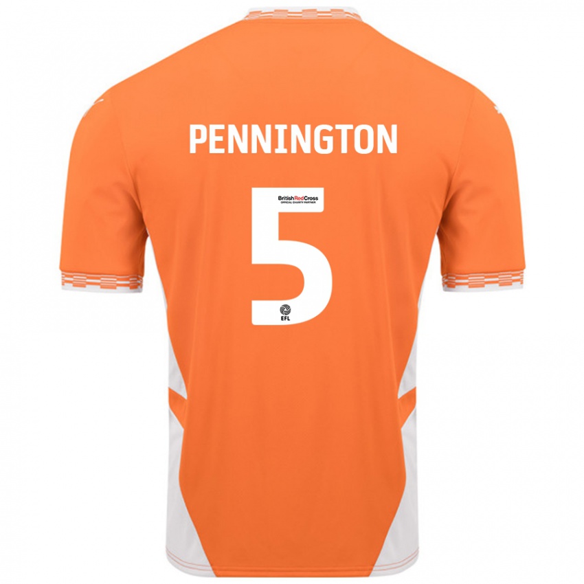 Kinderen Matthew Pennington #5 Oranje Wit Thuisshirt Thuistenue 2024/25 T-Shirt België