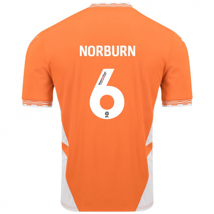 Kinderen Oliver Norburn #6 Oranje Wit Thuisshirt Thuistenue 2024/25 T-Shirt België