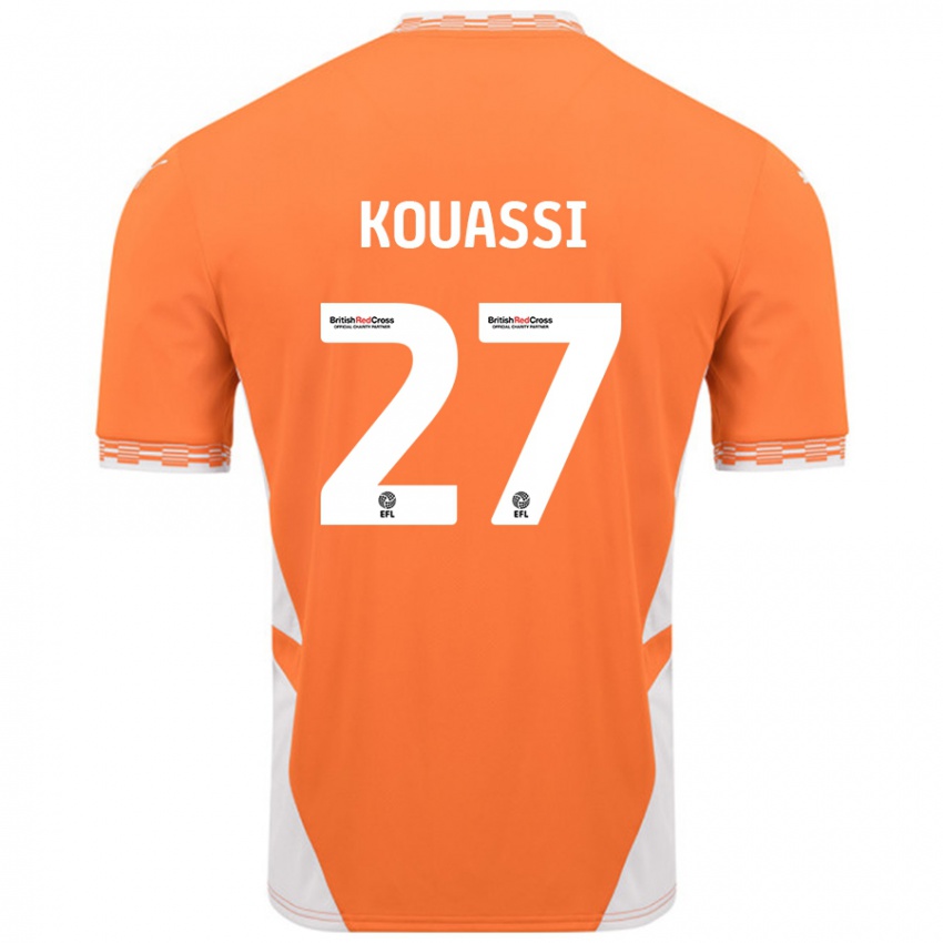 Kinderen Kylian Kouassi #27 Oranje Wit Thuisshirt Thuistenue 2024/25 T-Shirt België