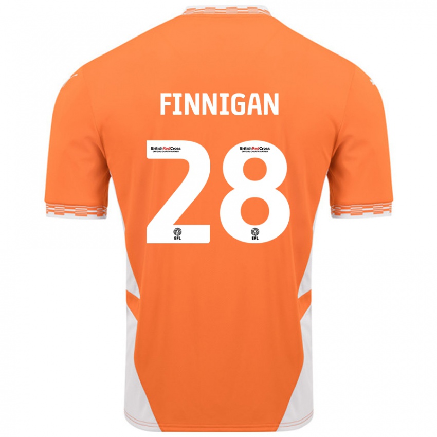 Kinderen Ryan Finnigan #28 Oranje Wit Thuisshirt Thuistenue 2024/25 T-Shirt België