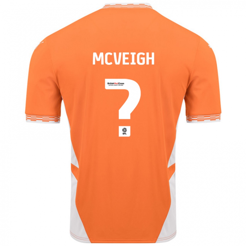 Kinderen Conor Mcveigh #0 Oranje Wit Thuisshirt Thuistenue 2024/25 T-Shirt België