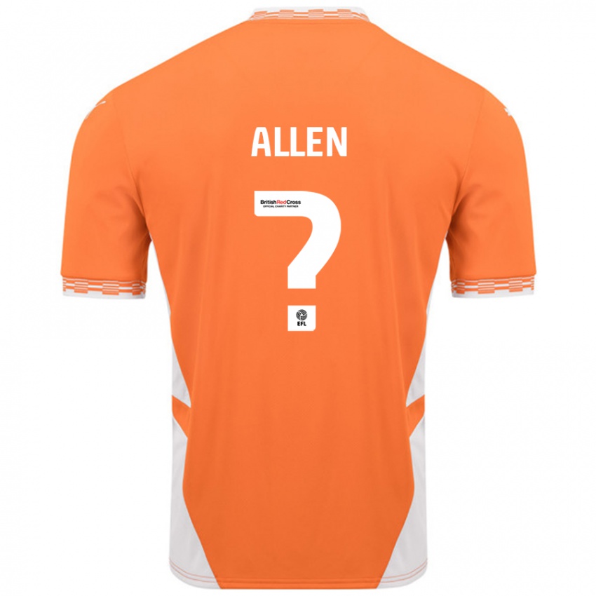 Kinderen Karen Allen #0 Oranje Wit Thuisshirt Thuistenue 2024/25 T-Shirt België