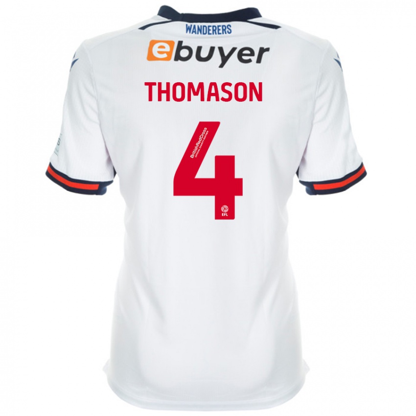 Enfant Maillot George Thomason #4 Blanc Tenues Domicile 2024/25 T-Shirt Belgique