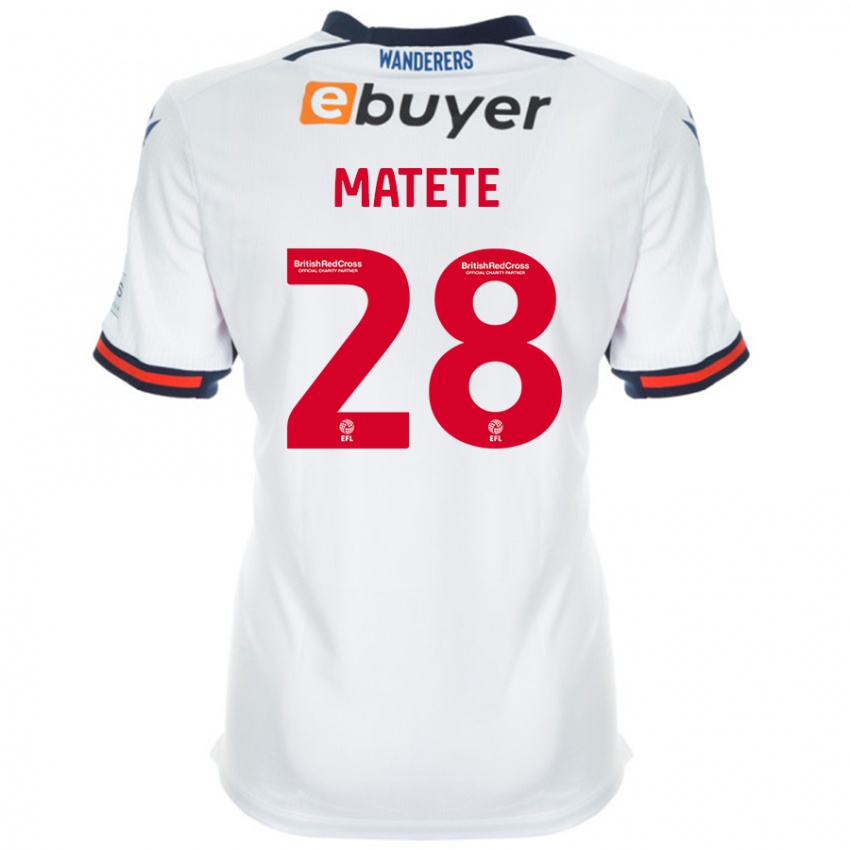 Enfant Maillot Jay Matete #28 Blanc Tenues Domicile 2024/25 T-Shirt Belgique