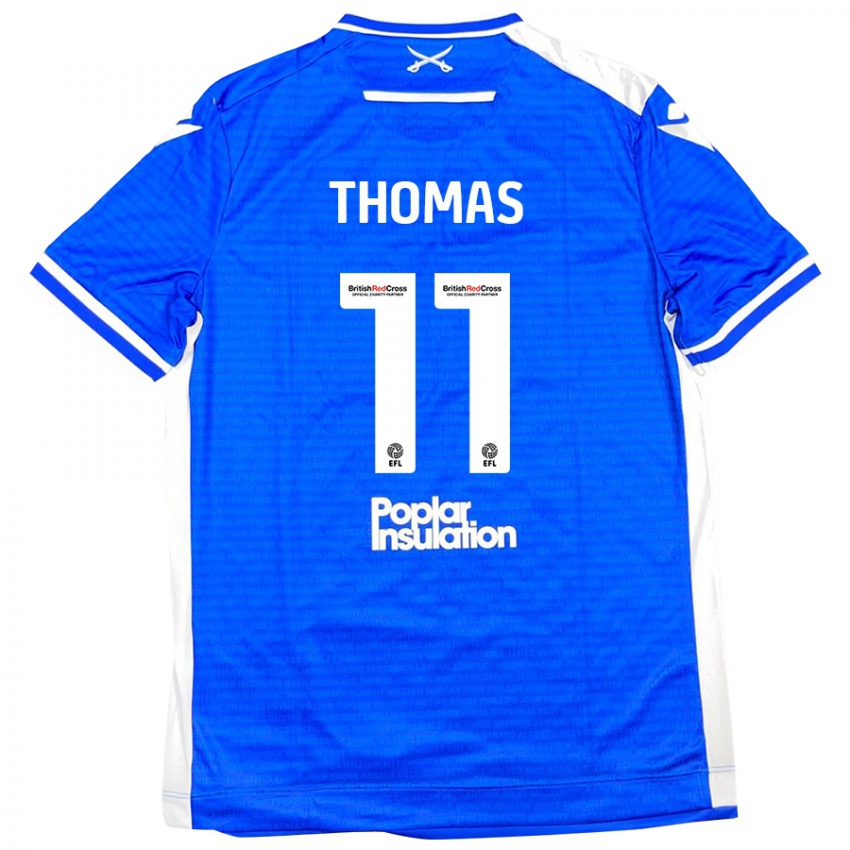 Enfant Maillot Luke Thomas #11 Bleu Blanc Tenues Domicile 2024/25 T-Shirt Belgique