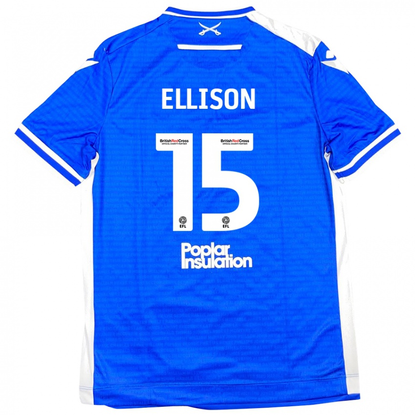 Enfant Maillot Dan Ellison #15 Bleu Blanc Tenues Domicile 2024/25 T-Shirt Belgique