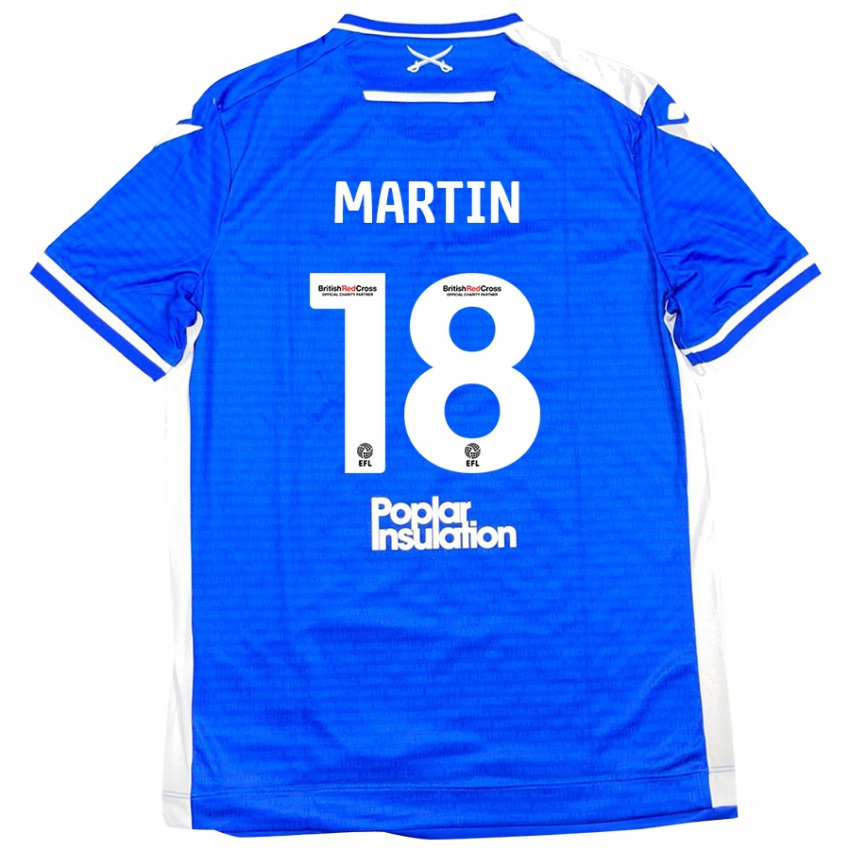 Enfant Maillot Chris Martin #18 Bleu Blanc Tenues Domicile 2024/25 T-Shirt Belgique