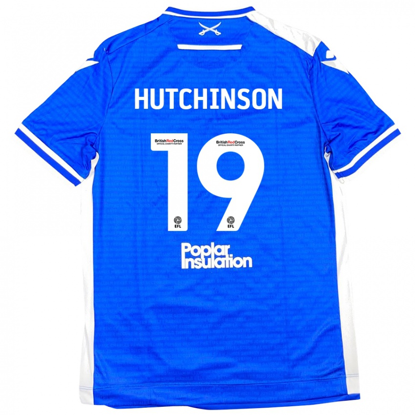 Enfant Maillot Isaac Hutchinson #19 Bleu Blanc Tenues Domicile 2024/25 T-Shirt Belgique