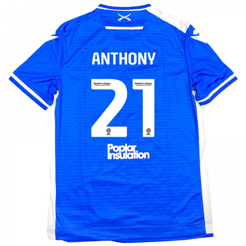 Enfant Maillot Micah Anthony #21 Bleu Blanc Tenues Domicile 2024/25 T-Shirt Belgique