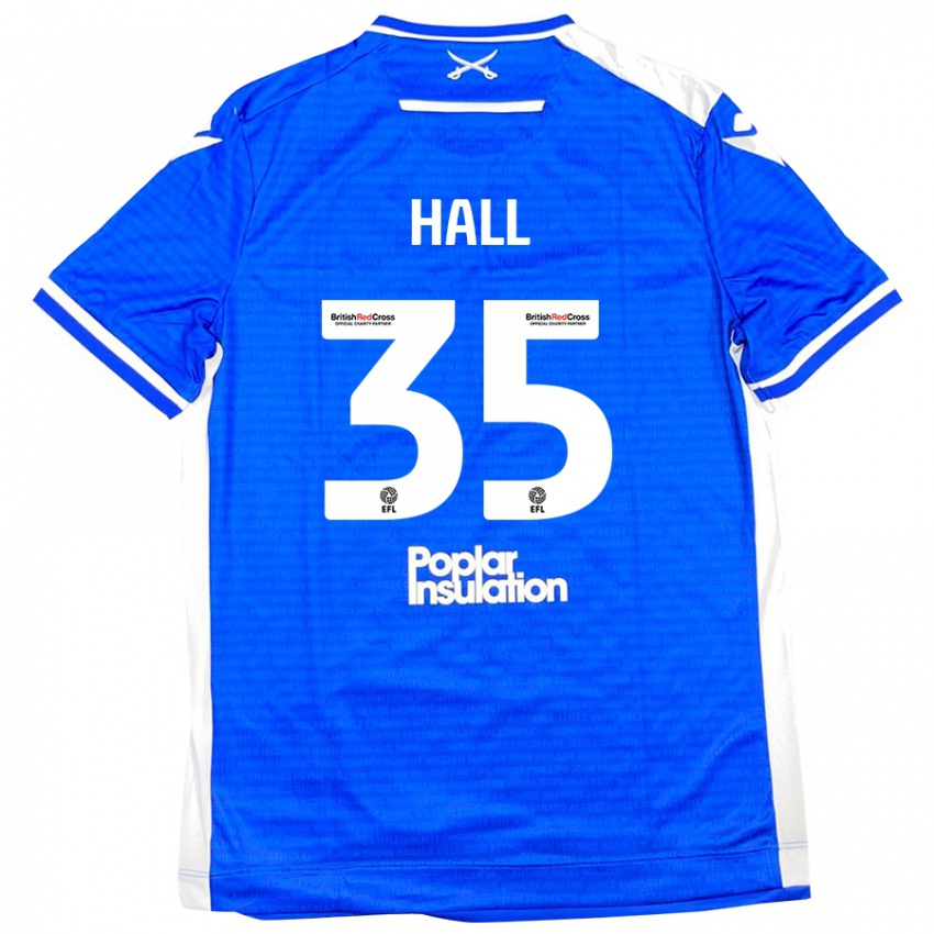 Enfant Maillot Matt Hall #35 Bleu Blanc Tenues Domicile 2024/25 T-Shirt Belgique