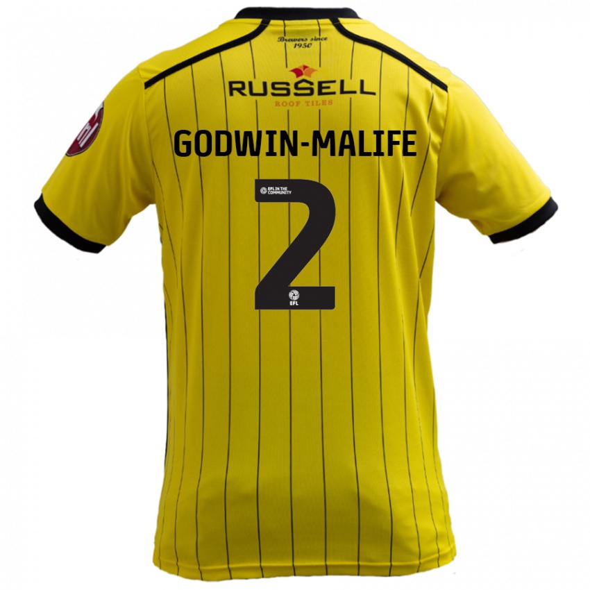 Enfant Maillot Udoka Godwin-Malife #2 Jaune Tenues Domicile 2024/25 T-Shirt Belgique