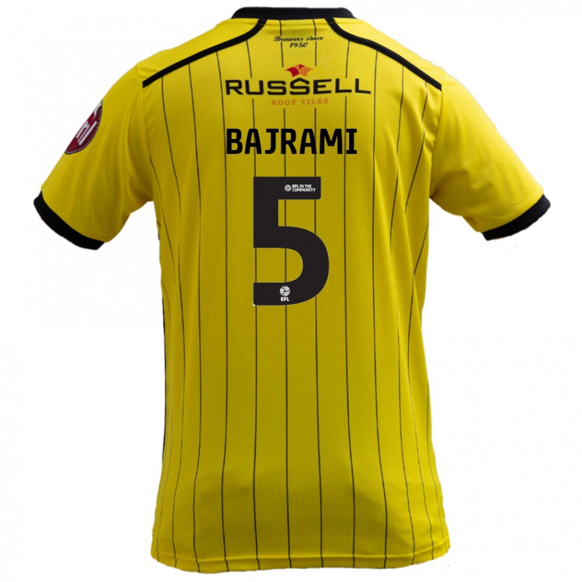 Enfant Maillot Geraldo Bajrami #5 Jaune Tenues Domicile 2024/25 T-Shirt Belgique