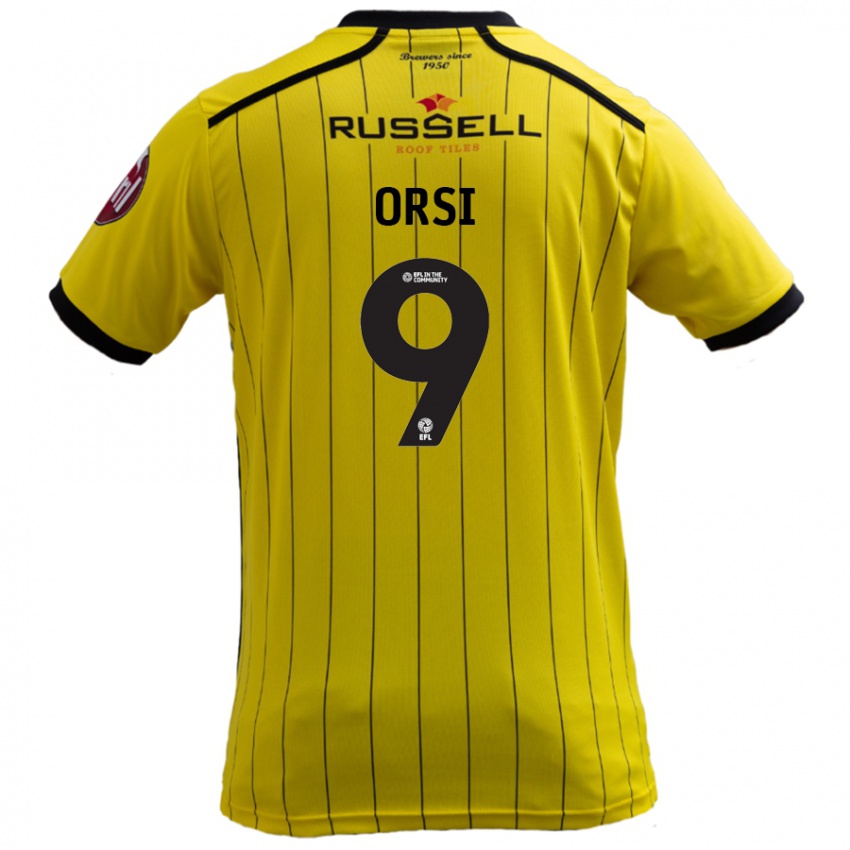 Enfant Maillot Danilo Orsi #9 Jaune Tenues Domicile 2024/25 T-Shirt Belgique