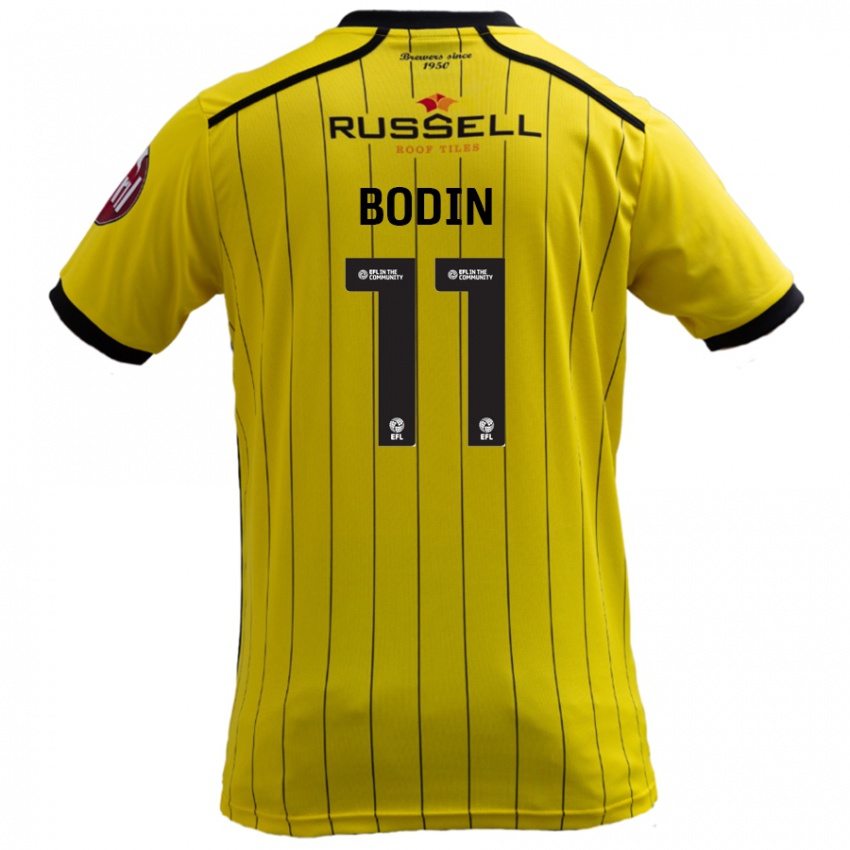 Enfant Maillot Billy Bodin #11 Jaune Tenues Domicile 2024/25 T-Shirt Belgique