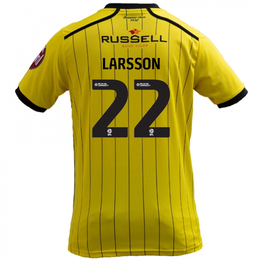 Enfant Maillot Julian Larsson #22 Jaune Tenues Domicile 2024/25 T-Shirt Belgique