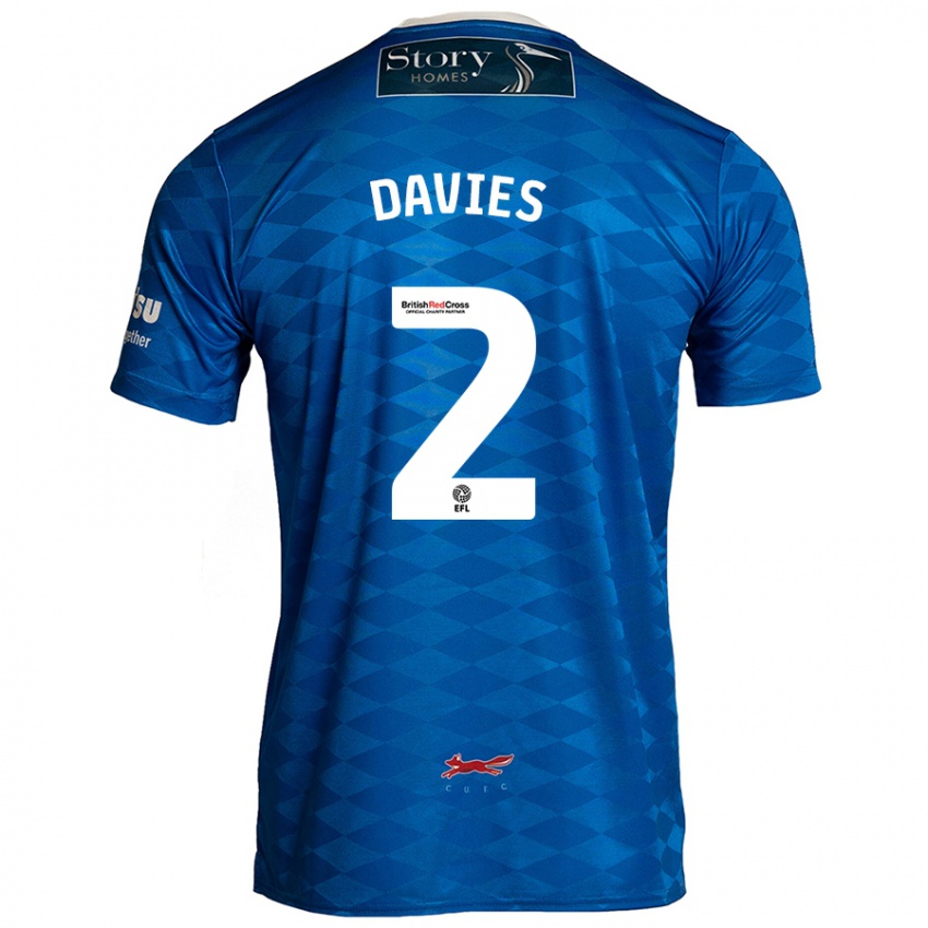 Enfant Maillot Archie Davies #2 Bleu Tenues Domicile 2024/25 T-Shirt Belgique