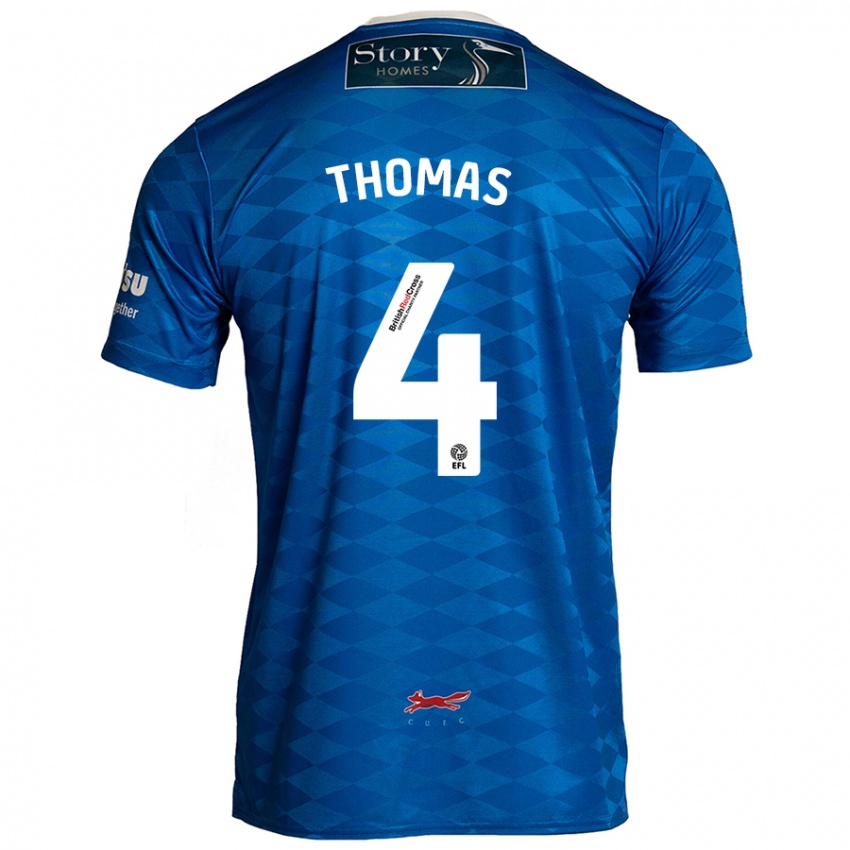 Enfant Maillot Terell Thomas #4 Bleu Tenues Domicile 2024/25 T-Shirt Belgique