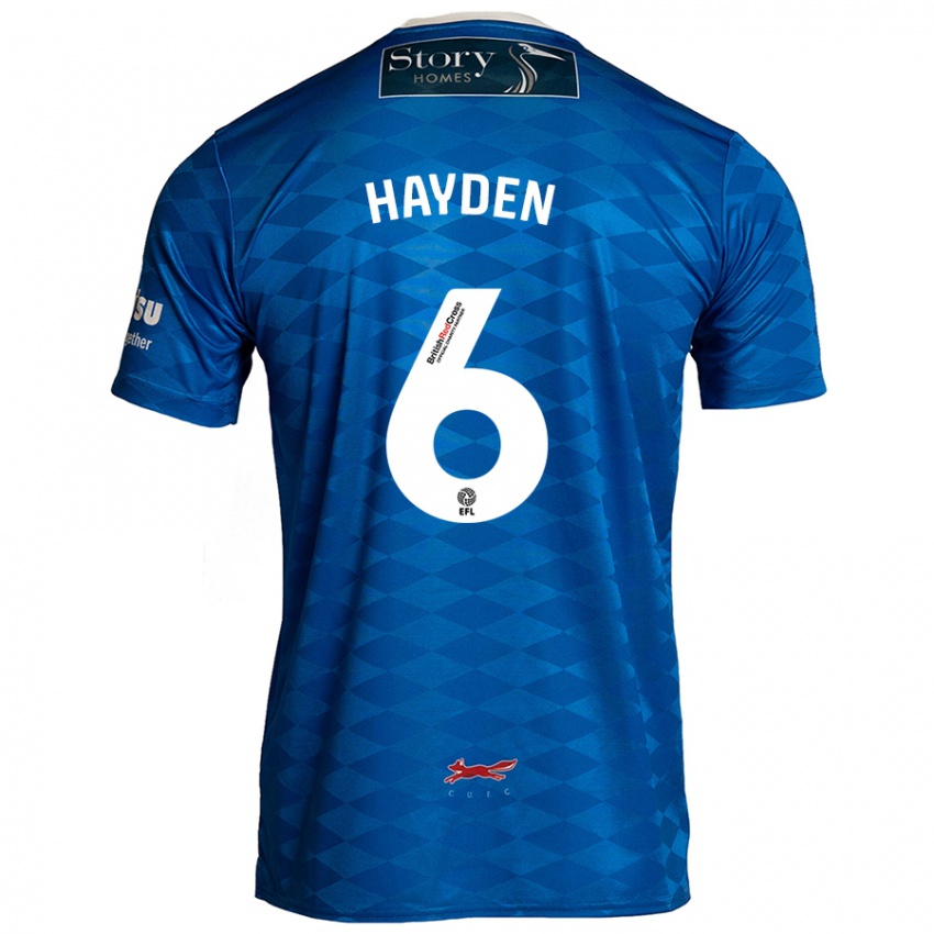 Enfant Maillot Aaron Hayden #6 Bleu Tenues Domicile 2024/25 T-Shirt Belgique