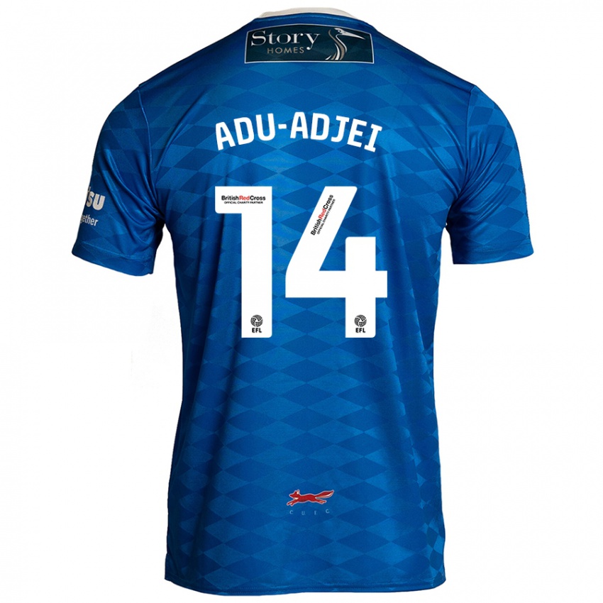 Enfant Maillot Daniel Adu-Adjei #14 Bleu Tenues Domicile 2024/25 T-Shirt Belgique