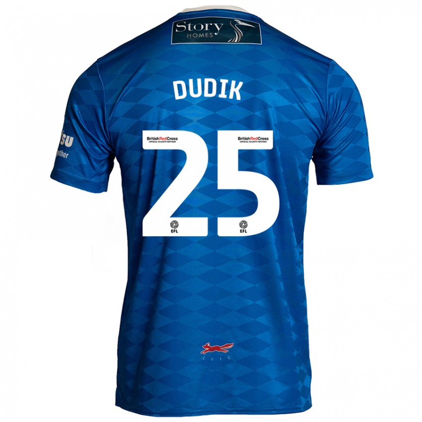 Enfant Maillot Anton Dudik #25 Bleu Tenues Domicile 2024/25 T-Shirt Belgique