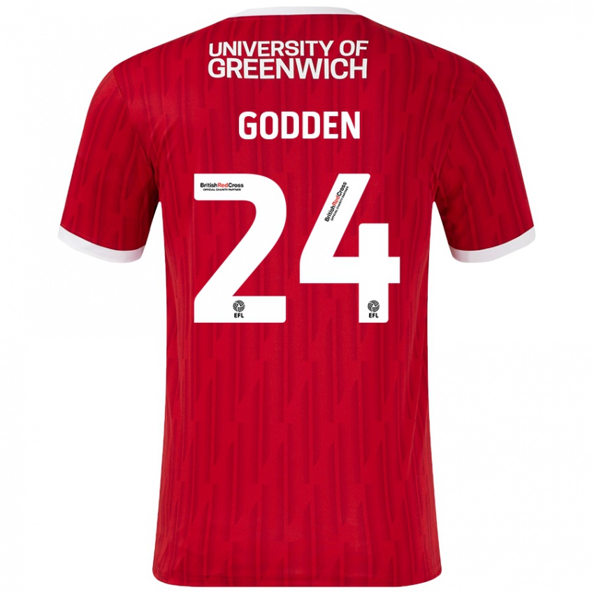 Kinderen Matt Godden #24 Rood Wit Thuisshirt Thuistenue 2024/25 T-Shirt België