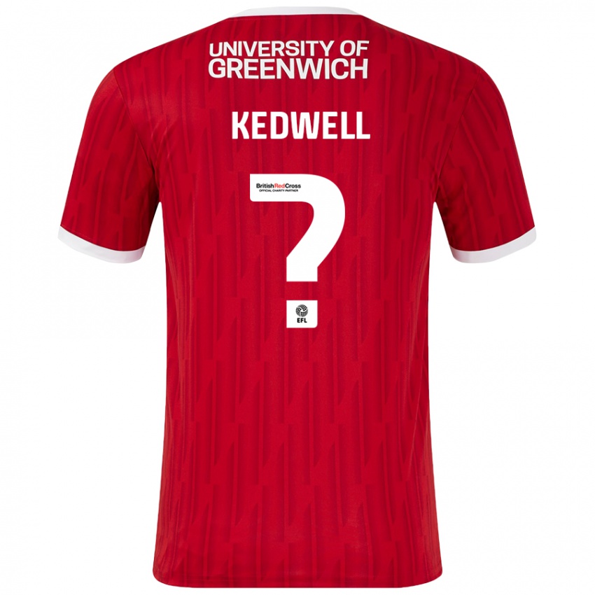 Kinderen Harvey Kedwell #0 Rood Wit Thuisshirt Thuistenue 2024/25 T-Shirt België