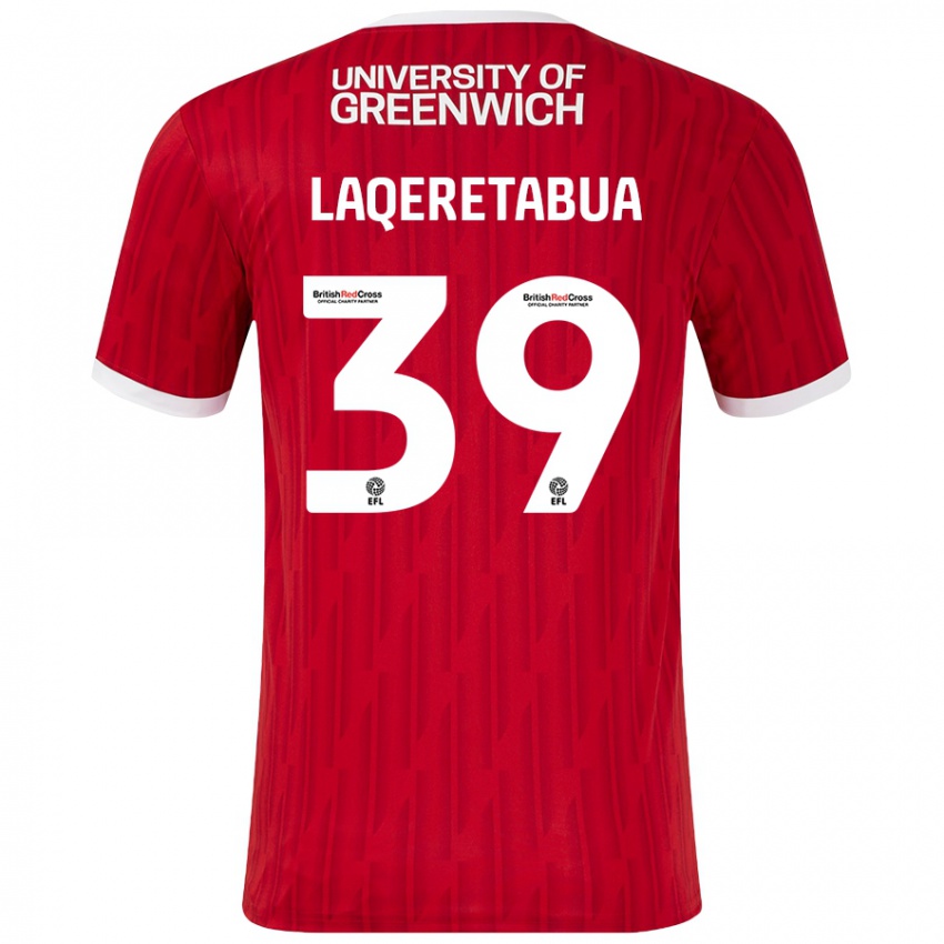 Kinderen Josh Laqeretabua #39 Rood Wit Thuisshirt Thuistenue 2024/25 T-Shirt België