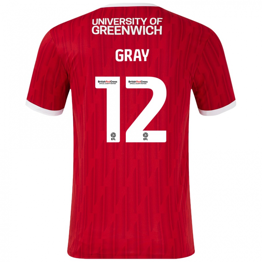 Kinderen Jessica Gray #12 Rood Wit Thuisshirt Thuistenue 2024/25 T-Shirt België