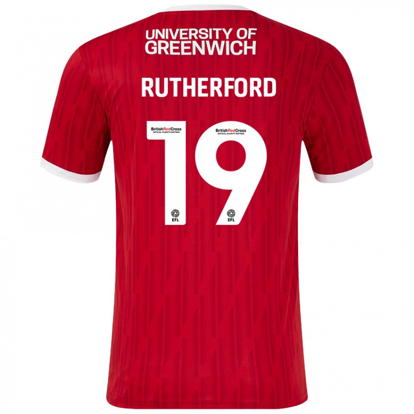 Kinderen Ella Rutherford #19 Rood Wit Thuisshirt Thuistenue 2024/25 T-Shirt België