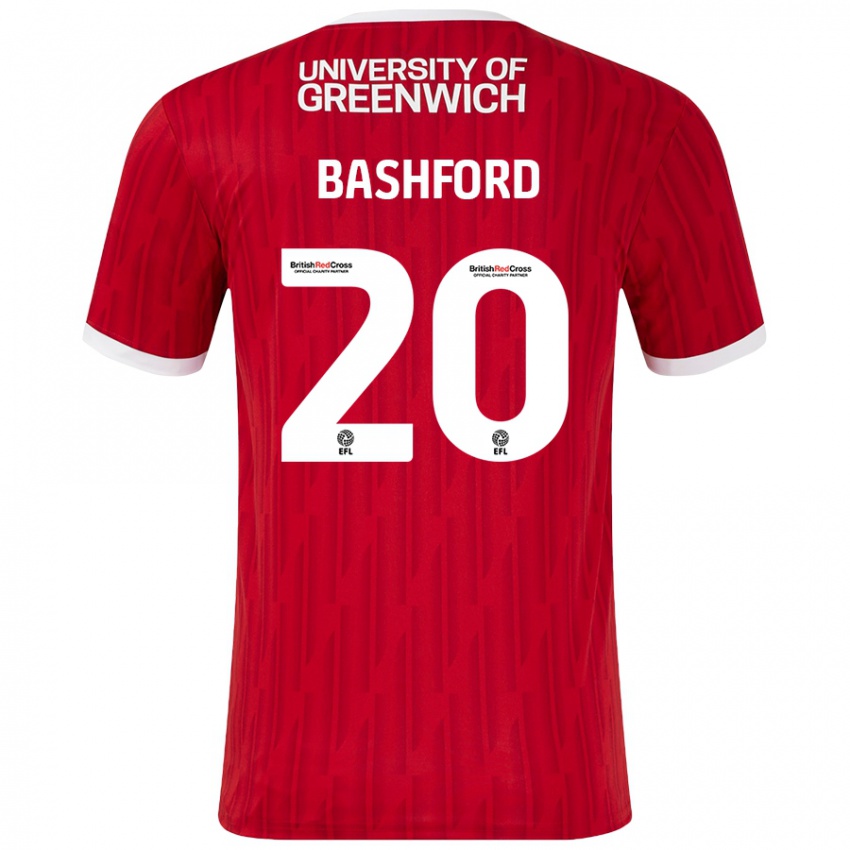 Kinderen Mary Bashford #20 Rood Wit Thuisshirt Thuistenue 2024/25 T-Shirt België