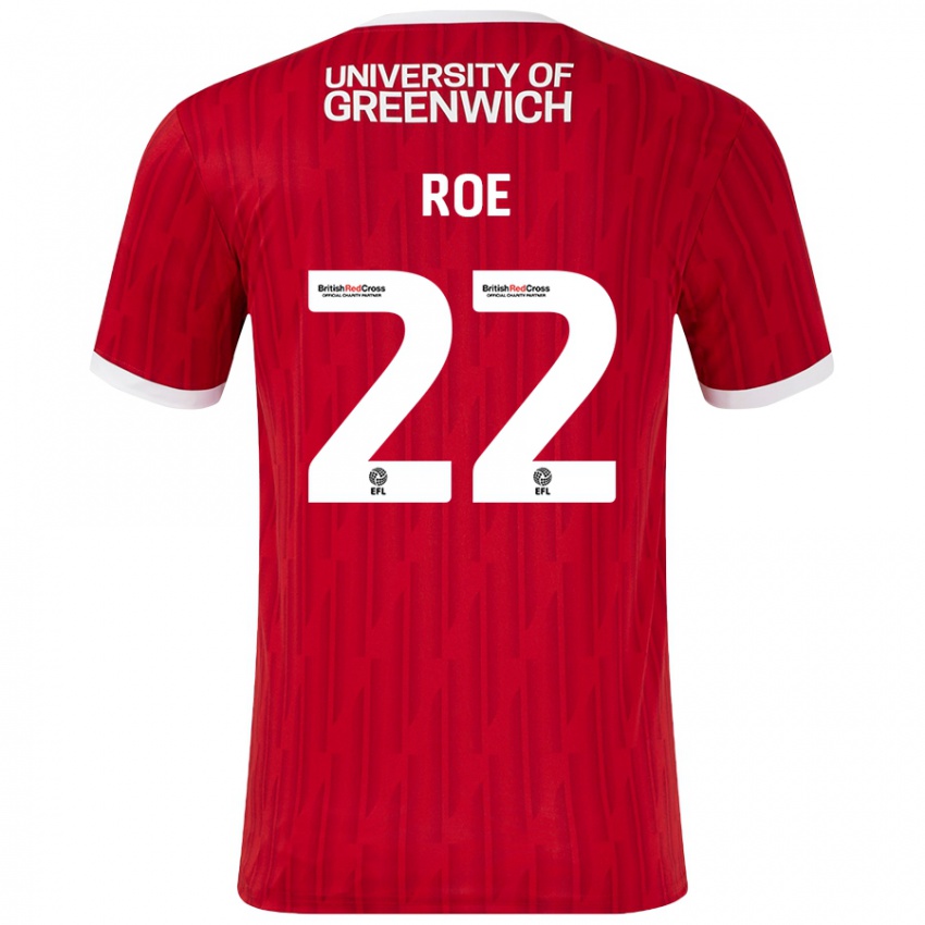 Kinderen Bethan Roe #22 Rood Wit Thuisshirt Thuistenue 2024/25 T-Shirt België