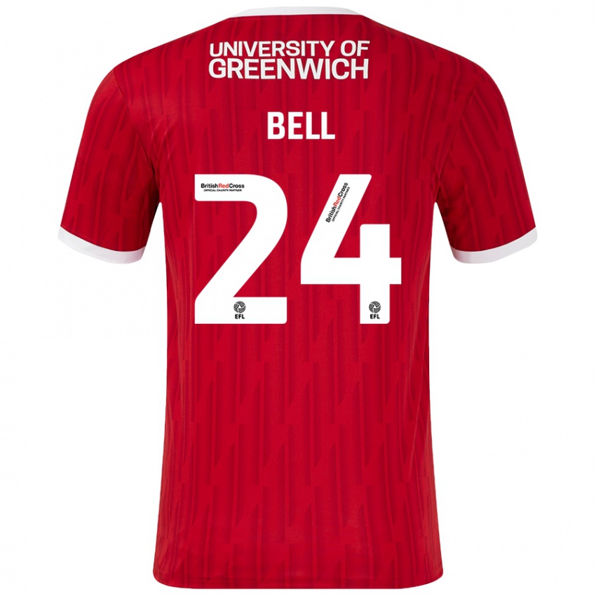 Kinderen Taylor Bell #24 Rood Wit Thuisshirt Thuistenue 2024/25 T-Shirt België