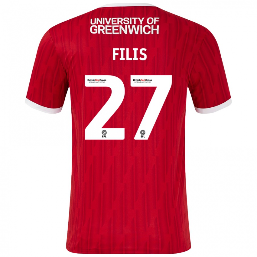 Kinderen Melisa Filis #27 Rood Wit Thuisshirt Thuistenue 2024/25 T-Shirt België